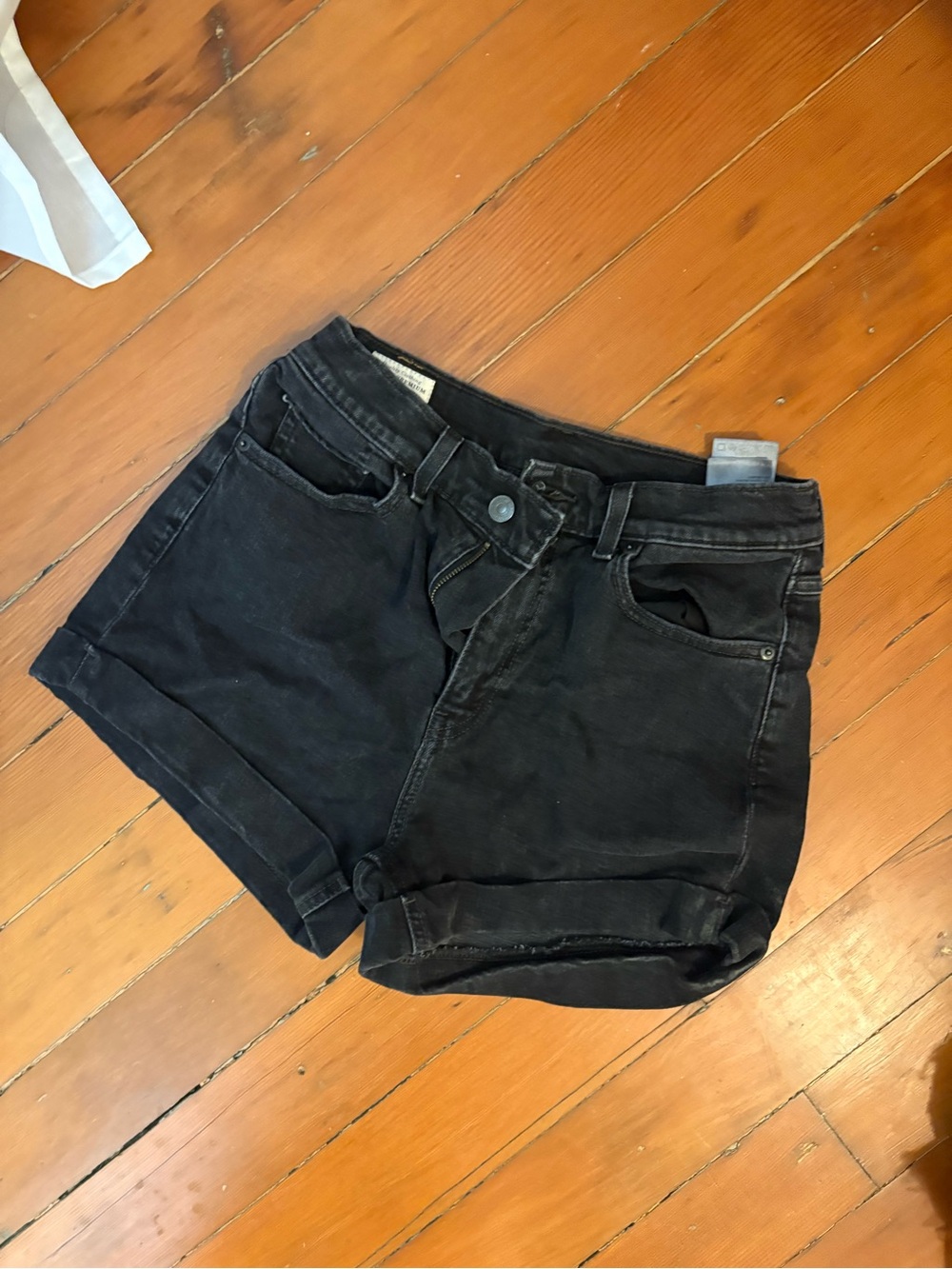 Levi's Black Cuffed Denim Shorts
